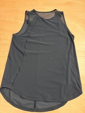 lululemon athletica Black Mesh-Yoke Tank with Reflective Dots